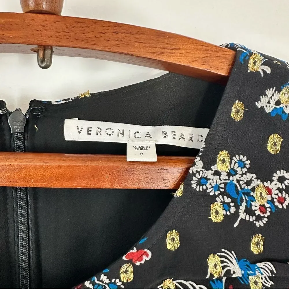 Veronica Beard Parc Printed Silk Blend Dress Size 8 - Picture 5 of 11